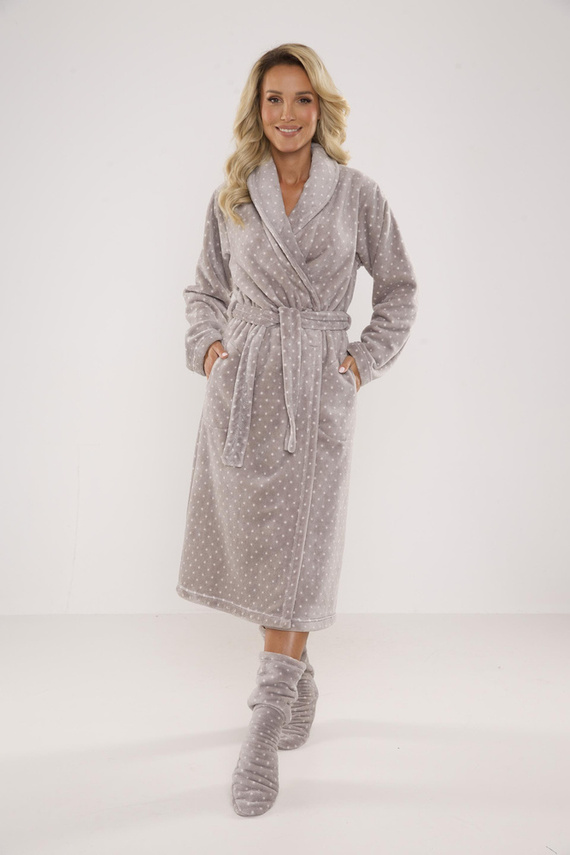 548 Melanie Дълъг дамски халат Forex - сив