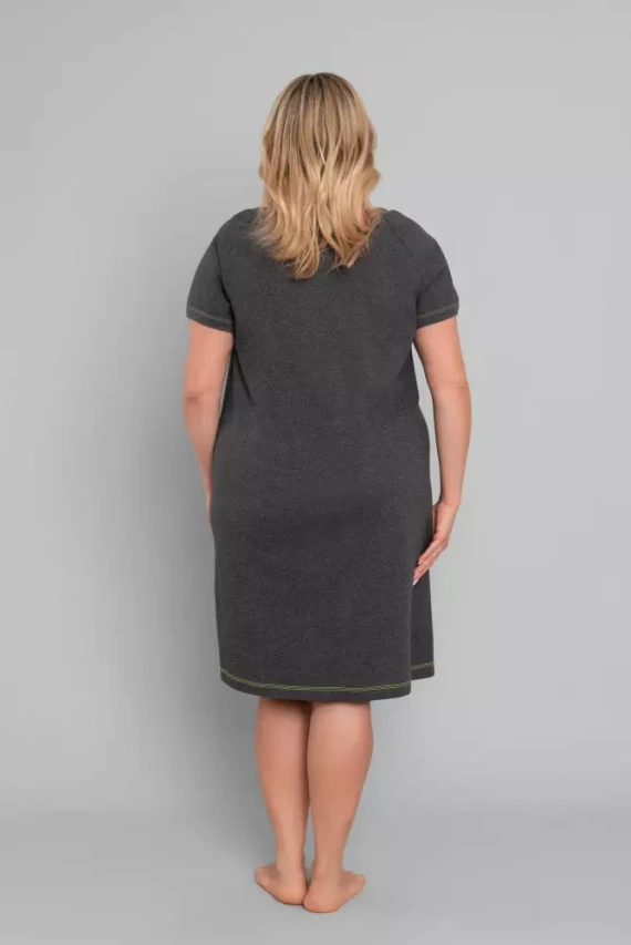 Volta нощница с къс ръкав Италианска мода - тъмен меланж/зелено