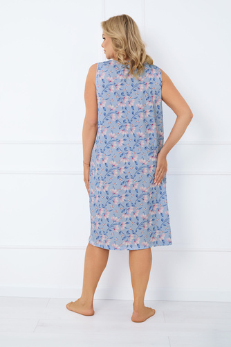 Нощна риза с разкопчани копчета, широка презрамка Италианска мода - принт