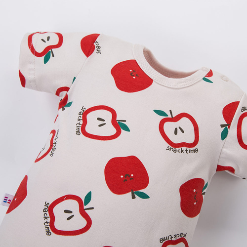 Боди за бебе Eevi Snack Time къс ръкав памук удобно