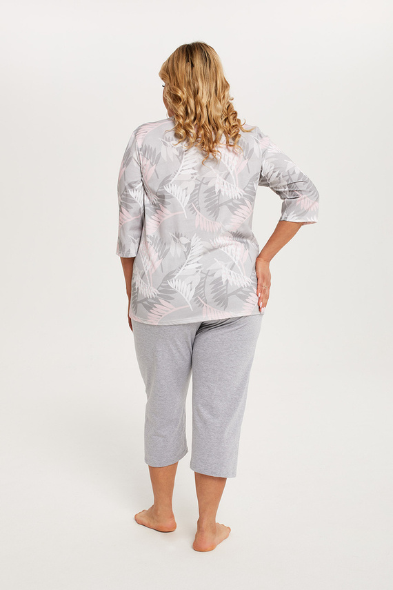 Bartonia Дамска пижама с 3/4 ръкав и 3/4 панталон Италианска мода - принт/меланж