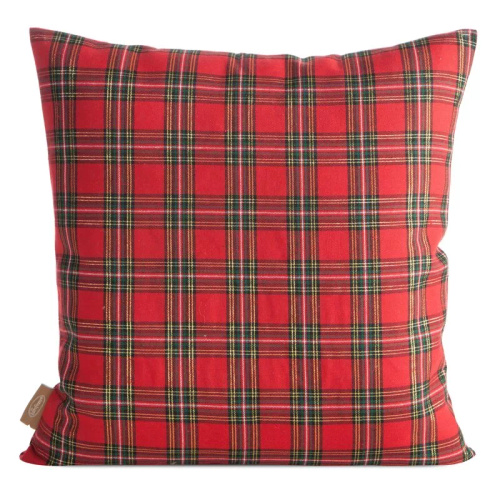 Глава 165 Коледна калъфка за възглавница Eurofirany – червен кариран мотив с Дядо Коледа и надпис