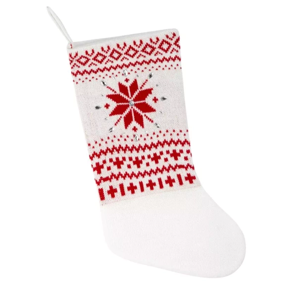 449A Коледен чорап с декорация снежинки, европердета, сребрист