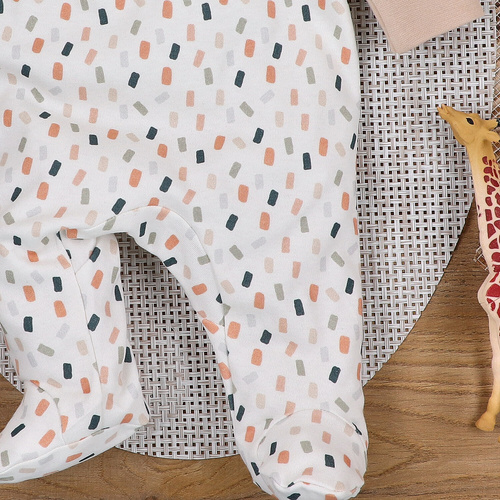 ABN-5327/KRE Гащеризон плик от органичен памук Nini крем