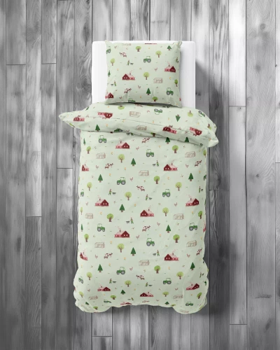 5441 A Farma Детско памучно спално бельо Detexpol мента