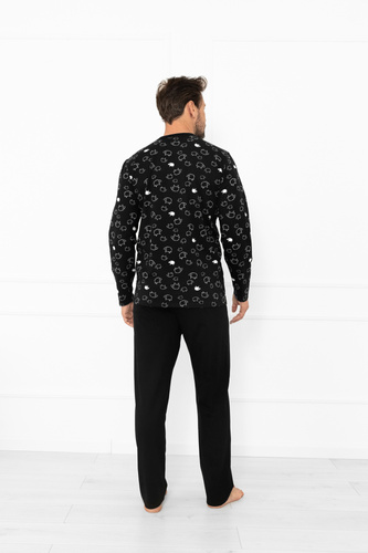 Мъжка пижама Wito - дълъг ръкав и дълъг панталон, памук MEGA SOFT Италианска мода  