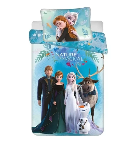 Frozen Frozen Памучно спално бельо за легло от Jerry Fabrics, синьо