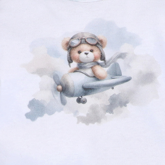 NINI ABN-5745/BIA бебешко боди 100% бамбук Baby Bear Pilot с копчета
