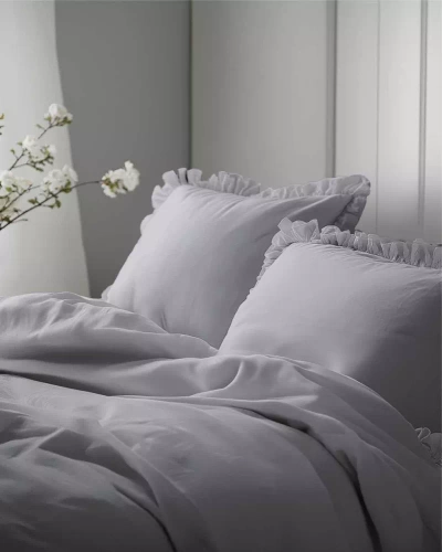 Pure 23 Едноцветно памучно спално бельо Detexpol светло сиво