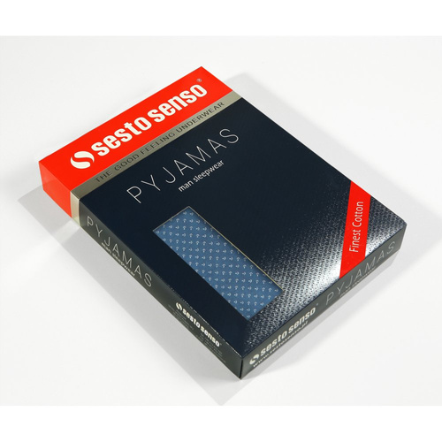 Мъжка пижама с цип и къс ръкав Sesto Senso - дънки anchor