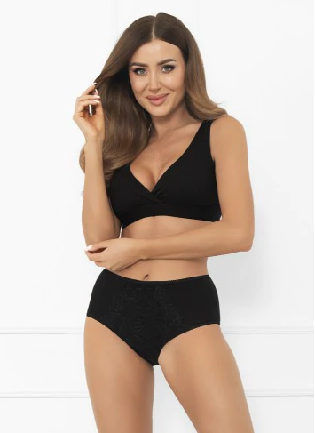 Дамски бикини Libra maxi с дантелен акцент | Италианска мода черно