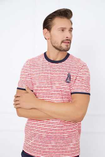 Flota Мъжка пижама с къс ръкав, къси панталони Италианска мода - принт червено/зелено