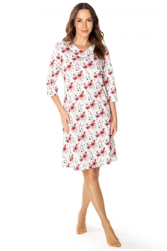 86677 Нощница Чайка Малина с щампа на цветя