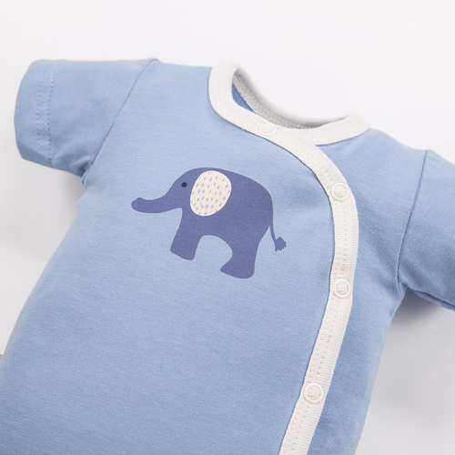 Боди плик с къс ръкав Elephant Eevi - синьо