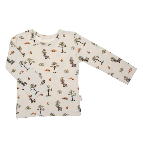 218138 Бебешка блуза Yogi Bear Nicol – памук, дълъг ръкав, горска шарка