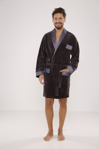 772 Мъжки форекс халат за баня Bonjour - графит