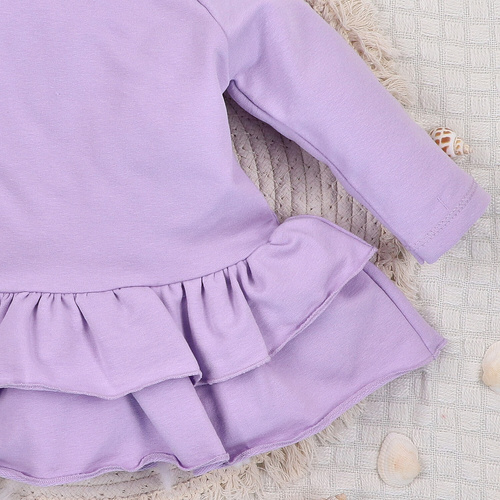 ABN-5487 Бебешка рокля Underwater World Nini - органичен памук, лилава, дълги ръкави