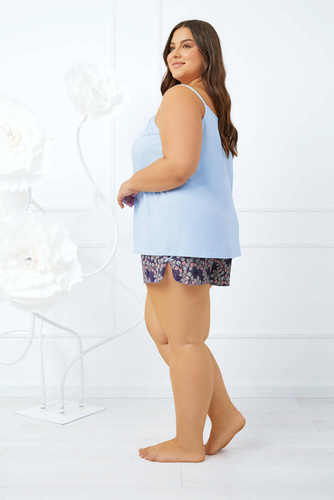 Gonesa Дамска пижама с вталена кройка, къси панталони Италианска мода - синьо/печат