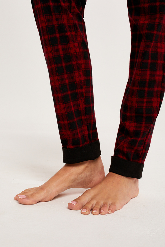 Ordesa Дамска пижама с дълъг ръкав и дълъг панталон Италианска мода - черно/принт