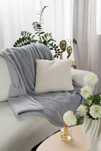 Ларис Одеяло, микрофибърно покривало, европердета, сребро