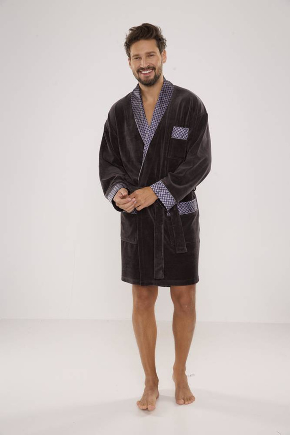 772 Мъжки форекс халат за баня Bonjour - графит