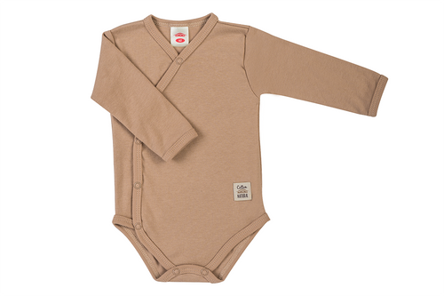 03253L Бебешко боди с дълъг ръкав "Unitone Latte" Makoma бежово