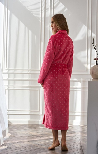 2552 Дамски дълъг халат Cora L&amp;L малина - Елегантност и комфорт в едно