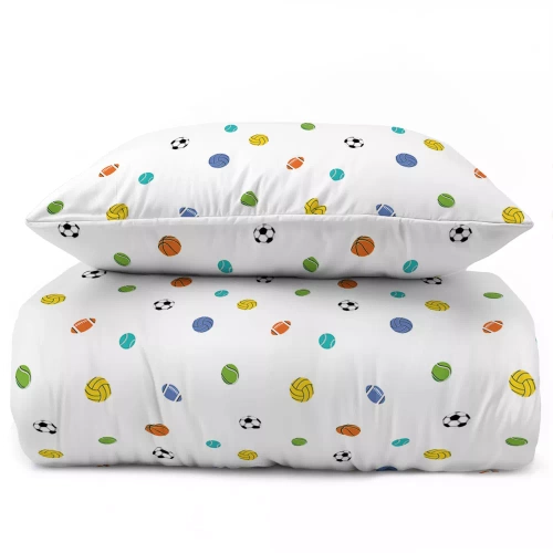 5442 A Sportowy Sen Детско памучно спално бельо Detexpol бяло