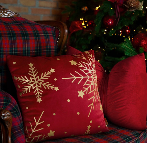 Глава 237 Eurofirany Коледна калъфка за възглавница от кадифе, червена – мека, елегантна декорация