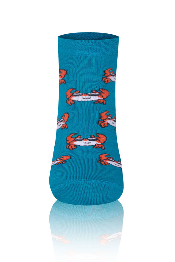 S138S Krab Socks чорапи за крака Италианска мода - тюркоаз/оранжев/светъл меланж