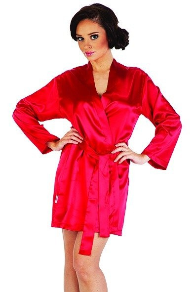 797 Класически дамски халат Forex - червен