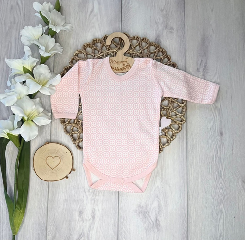 Боди Mamatti BD15926 бебешко памук дълъг ръкав цветя