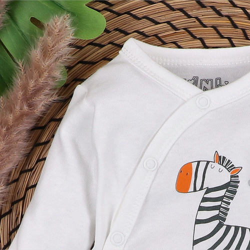 ABN-5322/ECR Боди с плик от органичен памук в екрю Zebra Nini