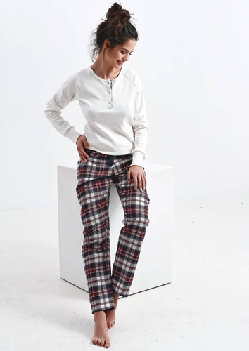 Mollie Дамска пижама Sensis Interlock - кремава