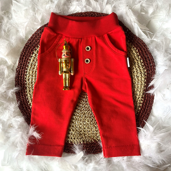 Спортен панталон Mamatti SM014 Merry Christmas – червен, памук