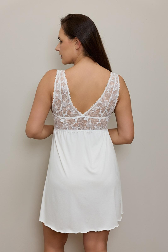 Нощница Hannah Big KM32 Mefemi by Nipplex Milk Вискоза Дантела Макси размер