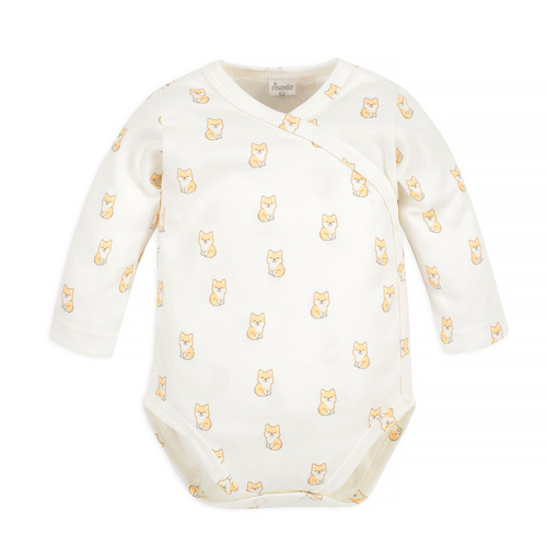 Бебешко боди Lovely Day Pinocchio - кучета в цвят екрю