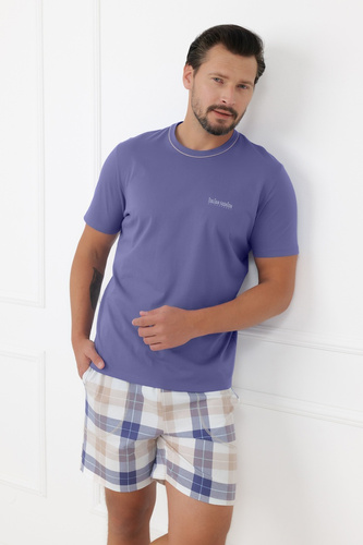 Мъжка пижама Juno Italian Fashion 100% памук къс ръкав шорти