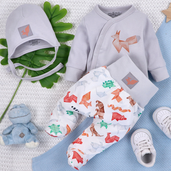 ABN-5390 Fun Origami Półśpiochy z bawełny organicznej Nini druk