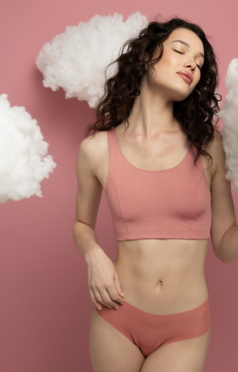 Mousse Classic Julimex - корал - безшевни дамски бикини, ултра леки, невидими под дрехите