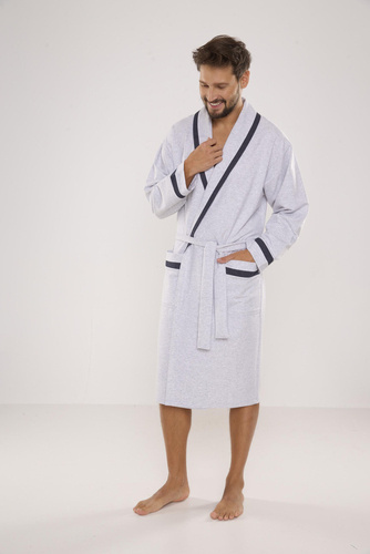 564 Мъжки халат Bruno De Lafense - светъл меланж 