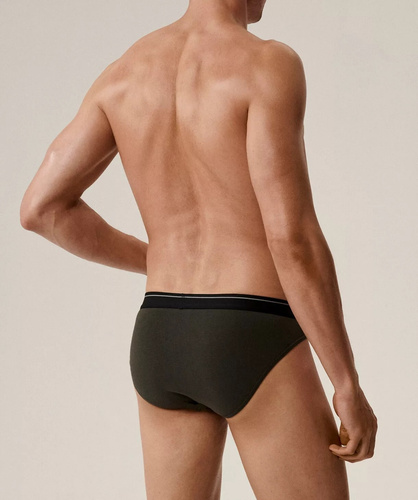 Мъжки слип Atlantic 3MP-094/25 лилаво-черно каки - памук, 3 бр., класическа кройка