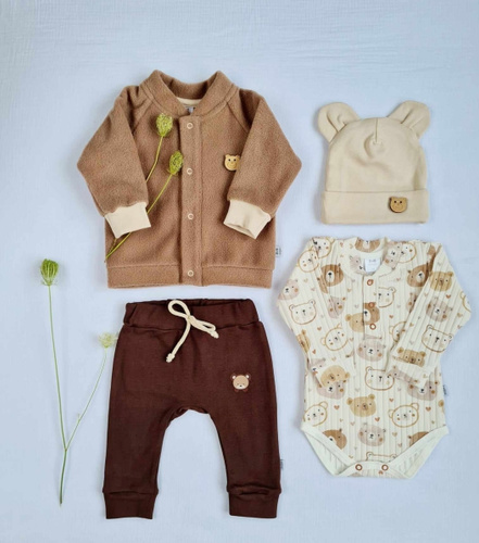 3717P Поларен суичър Teddy Marija - кафяв