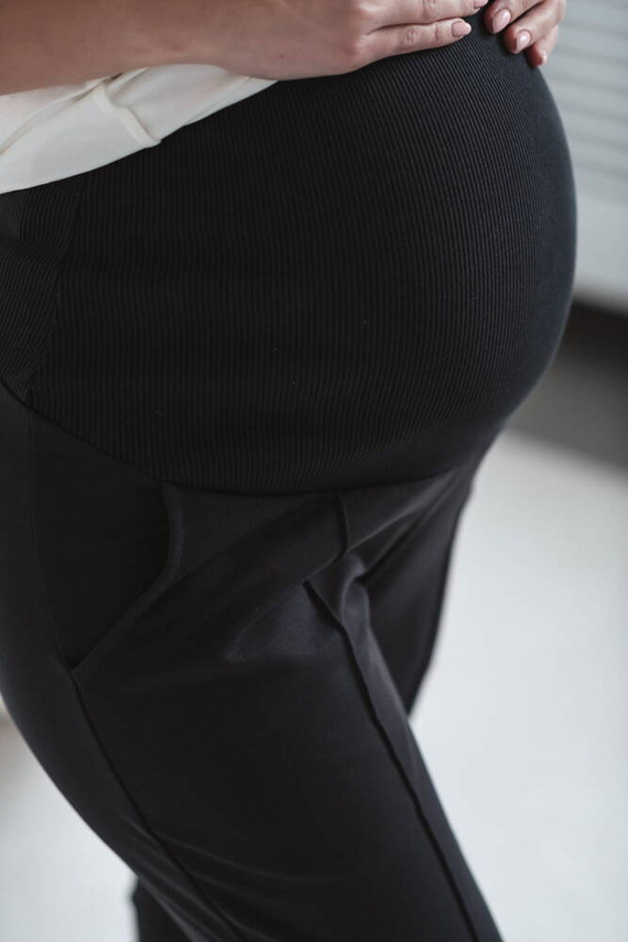 Класически панталон за бременни GraceFit Mama Milk&Love, графитен