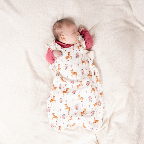 216043 Бебешки спален чувал Lala Nicol – 100% памук, шарка на елени и птици