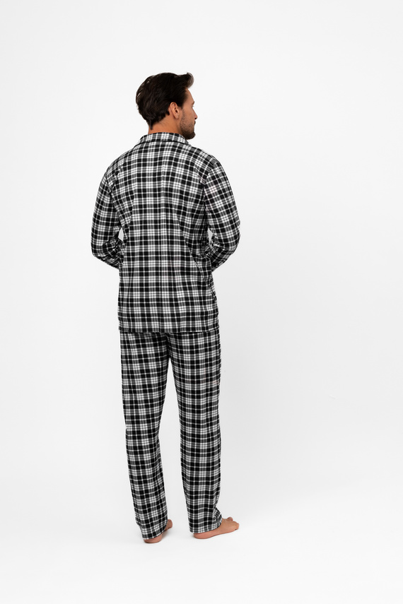 Мъжка пижама Klark - 100% памук, с дълъг ръкав и панталон Италианска мода 