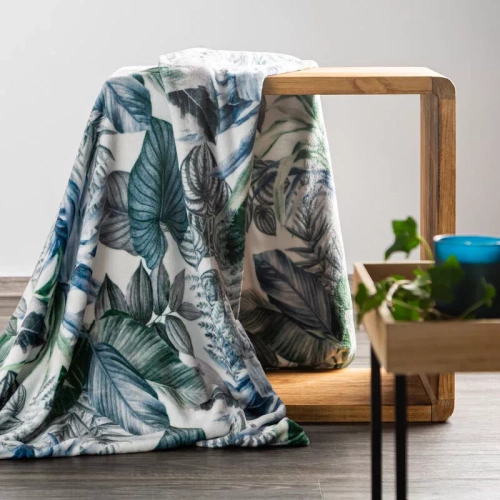 Davos 2 одеяло одеяло листа еврофирани зелено и сребристо