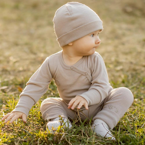 Мериносово боди от мериносова вълна Eevi - бежово