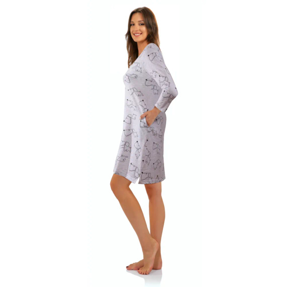 2425/15 Нощница, 3/4 ръкав Sesto Senso, светъл меланж