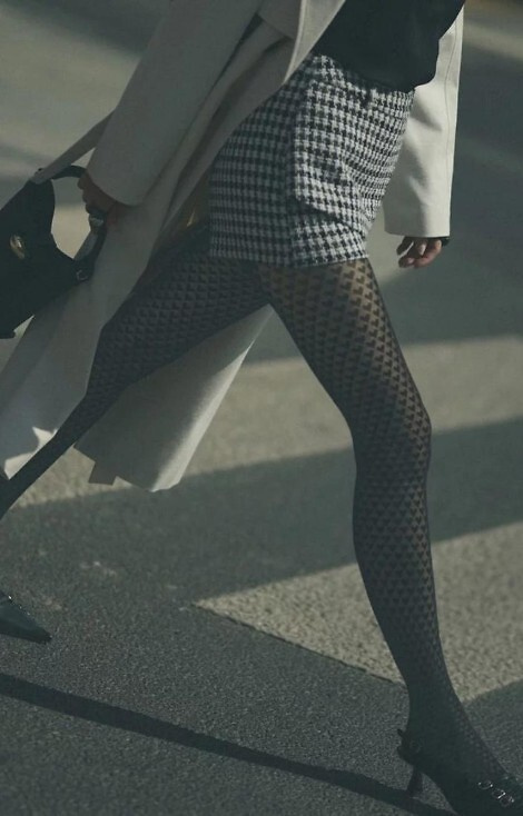 1233 Чорапогащи Cherie Gabriella 60 denier черни – модел на сърце, 3D